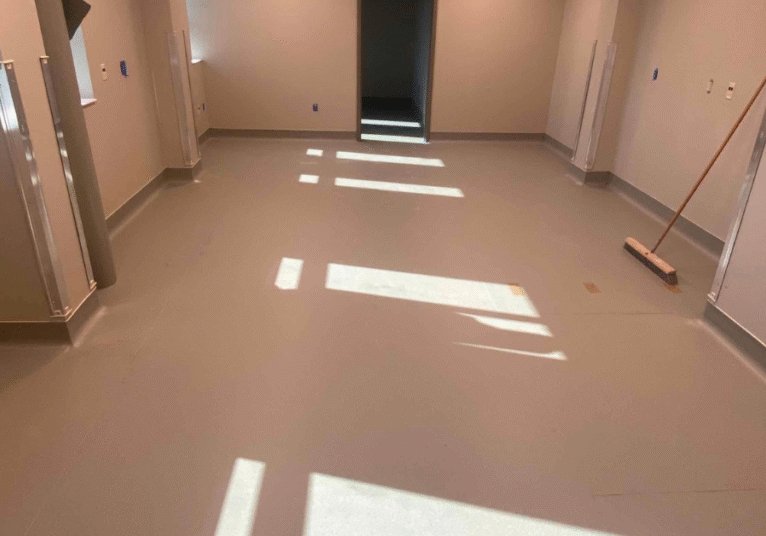 A shiny freshly waxed floor by Gulf South Janitorial